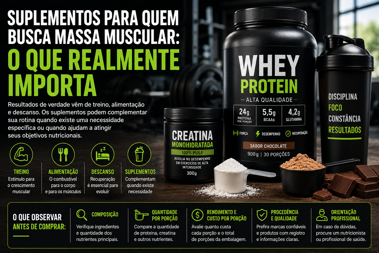 Suplementos para Quem Busca Massa Muscular: O Que Realmente Importa